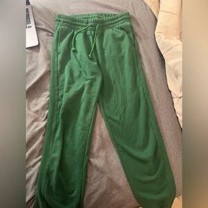 Aritzia Forest Green terry sweats.